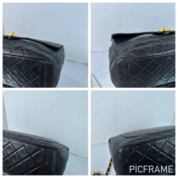 CHANEL MAXI JUMBO 34 Classic Flap Bag Quilted Lambskin BLK - Picture 7 of 17